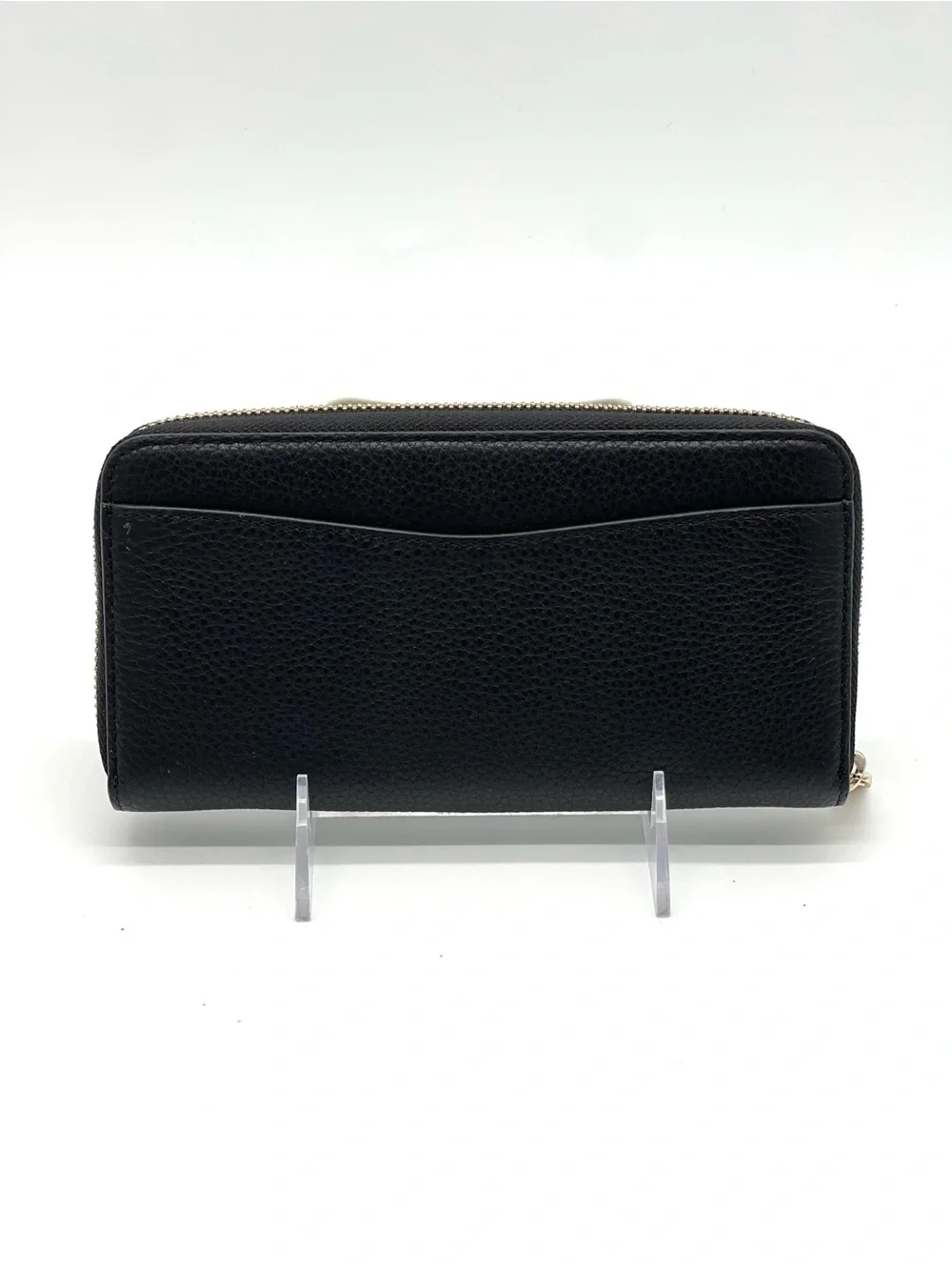 Kate Spade Leila Large Black Pebbled Leather Wallet with Gold Hardware